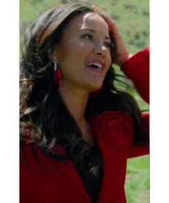 TV-Show Finding Mr Christmas Season 02 Velvet Rosette Red Blazer