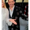 Jonathan Bennett Finding Mr. Christmas S02 Snowflake Print Blazer