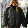 Melania Trump Black Bomber Jacket