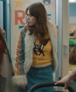 Daddy Issues Gemma Colourblock Stripe Fur Collar Jacket