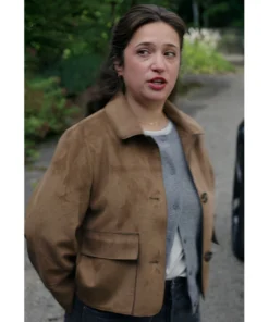 Abby Pinkus TV-Series Ghosts US Gideon Adlon Suede Cropped Jacket