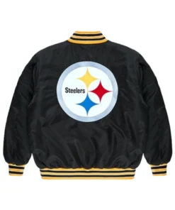 Pittsburgh Steelers Golf Wang 2025 Black Satin Full-Snap Bomber Jacket