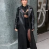 Good Morning America 2025Olivia Holt Leather Black Trench Coat