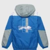 Detroit Lions HOMAGE X Starter Blue & Grey Half-Zip Pullover Jacket