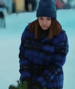 Home for Christmas S02 Ida Elise Broch Blue Wool Plaid Jacket