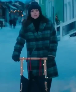 Home for Christmas S03 Ida Elise Broch Green Wool Plaid Jacket