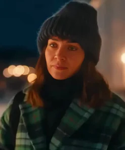 Home for Christmas Johanne Green Plaid Coat