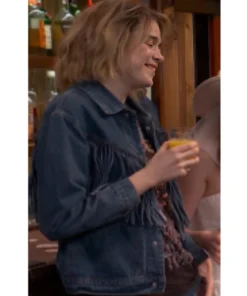 Saturday Night Live S51 Jane Wickline Fringe Oversized Denim Jacket