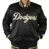 Buy Gold Patches Los Angeles Dodgers Satin Black Jacket For Men and Women