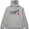 Undefeated x New Era x Lon Angeles Dodgers Stacked Logo Grey Hoodie