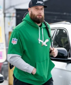 Philadelphia Eagles Lane Johnson Green Pullover Hoodie