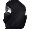 Triple Option Las Vegas Raiders Full-Snap Varsity Black Satin Jacket