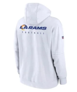 NFL Los Angeles Rams Sideline Club White Pullover Hoodie