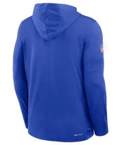 Nike Los Angeles Rams Sideline Pure Fury Performance Long Sleeve Royal Blue Hoodie