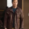The Family Plan 2 Mark Wahlberg Brown Leather Jacket