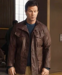 The Family Plan 2 Mark Wahlberg Brown Leather Jacket