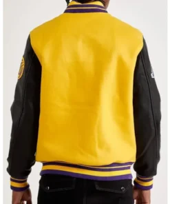 Los Angeles Lakers Mash Up Yellow and Black Varsity Jacket