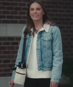 Megan Ashley Brown Movie The Christmas Ring 2025 Sadie Mayfield Shearling Denim Jacket