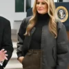 First Lady Melania Trump Black Bomber Jacket