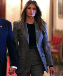 First Lady Melania Trump Grey Blazer