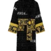 Kaia Wiza Flash Versace Word Black Bath Robe