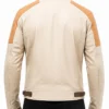 Mens Beige Café Racer Leather Jacket – Vintage Moto Style