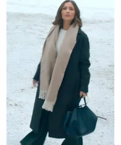Champagne Problems 2025 Minka Kelly Green Wool Coat