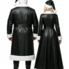 Mr. and Mrs Santa Claus Couple Shearling Black Leather Costume for Christmas