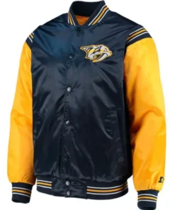 Nashville Predators Blue and Yellow Starter Varsity Jacket