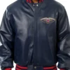New Orleans Pelicans Navy Blue Varsity Leather Jacket