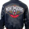 New Orleans Pelicans Navy Blue Full-Snap Leather Varsity Jacket