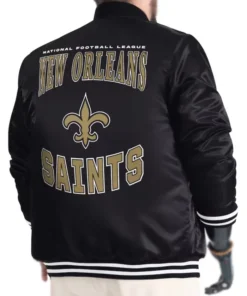 Adaptive Team Graphic New Orleans Saints Full-Snap Varsity Satin Jacket