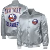 NY Islanders Adaptive Bold Logo Varsity Satin Jacket