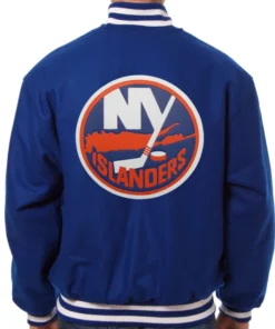 Alternative view of New York Islanders Royal Blue Wool Varsity Jacket