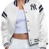 NY Yankees White Starter Varsity Jacket