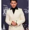 Nick Jonas “A Very Jonas Christmas Movie” 2025 Double-Breasted Black Peak Lapels Cream Blazer