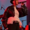 Joy Crookes O2 Academy Birmingham Concert Black Leather Cropped Jacket
