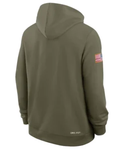Nike Olive Green Oregon Ducks football 2025 Military Appreciation Dri-FIT Hoodie