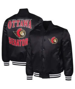 Ottawa Senators Adaptive Bold Logo Varsity Satin Jacket