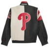 Philadelphia Phillies Retro Black and White Full Zip Leather Jacket