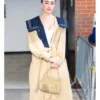 New York City 2025 Rachel Sennott Belted Tan/Navy Trench Coat
