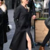 Renee Zellweger Bridget Jones Statue Unveiling Long Black Coat