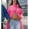 Rihanna During Her Baby Bump Debut Coat