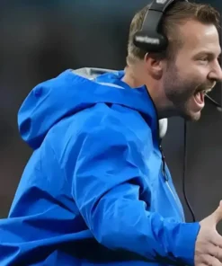 American Football Team LA Rams 2025 Coach Sean McVay Blue Hooded Jacket