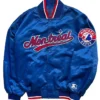 90s Montreal Expos Bomber Blue Satin Jacket