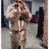 WWE Raw Becky Lynch Chinchilla Fur Brown Coat