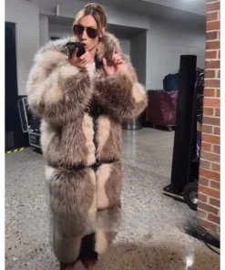 WWE Raw Becky Lynch Chinchilla Fur Brown Coat