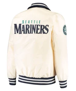 Order Seattle Mariners Starter The Captain II Full-Zip Satin Bomber Jacket