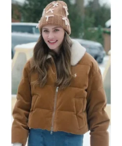 Emily Hall A Merry Little Ex-Mas 2025 Brown Corduroy Puffer Jacket