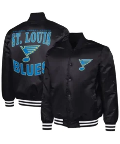 St. Louis Blues Adaptive Bold Logo Varsity Satin Jacket